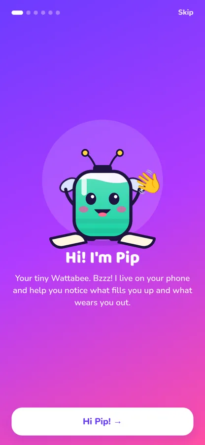 Wattabee screen: Meet Pip