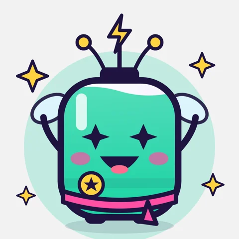 Pip, the Wattabee mascot: a smiling battery with bee antennae and wings